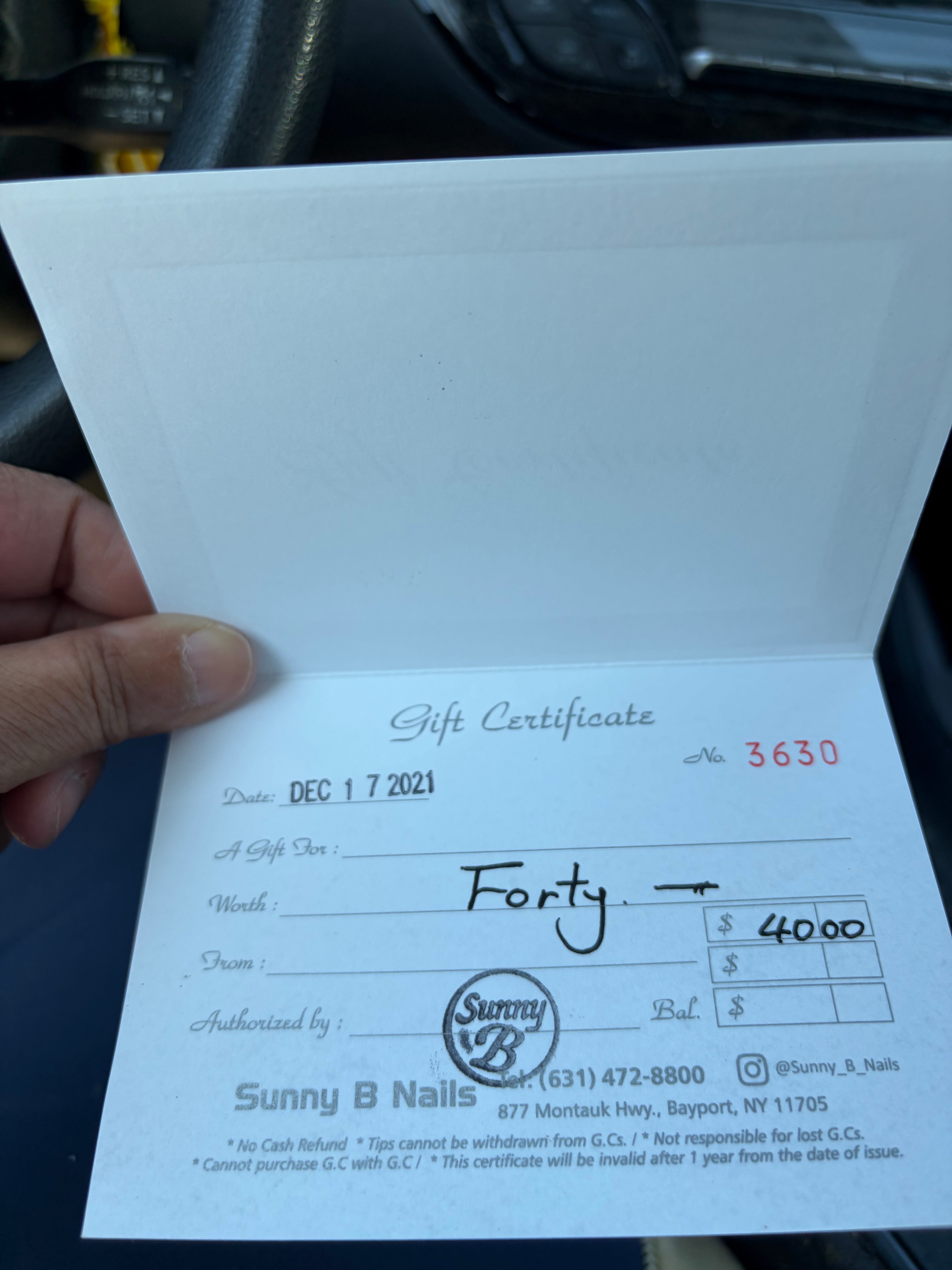Sunny B Nails Nail Salon Gift Certificate